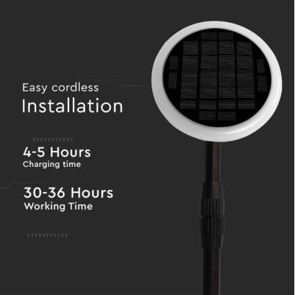 LED Regulowana lampa solarna GARDEN LED/8W/5V 60-129 cm 4000K IP65 2000 mAh
