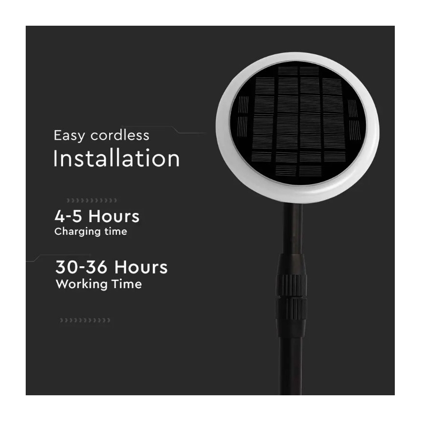 LED Regulowana lampa solarna GARDEN LED/8W/5V 60-129 cm 4000K IP65 2000 mAh
