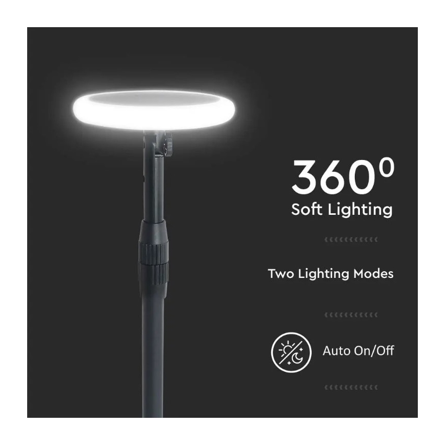 LED Regulowana lampa solarna GARDEN LED/8W/5V 60-129 cm 4000K IP65 2000 mAh