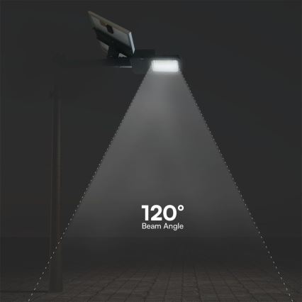 LED Regulowana hybrydowa lampa uliczna solarna LED/50W/230V 6500K IP65 50000 mAh + pilot zdalnego sterowania