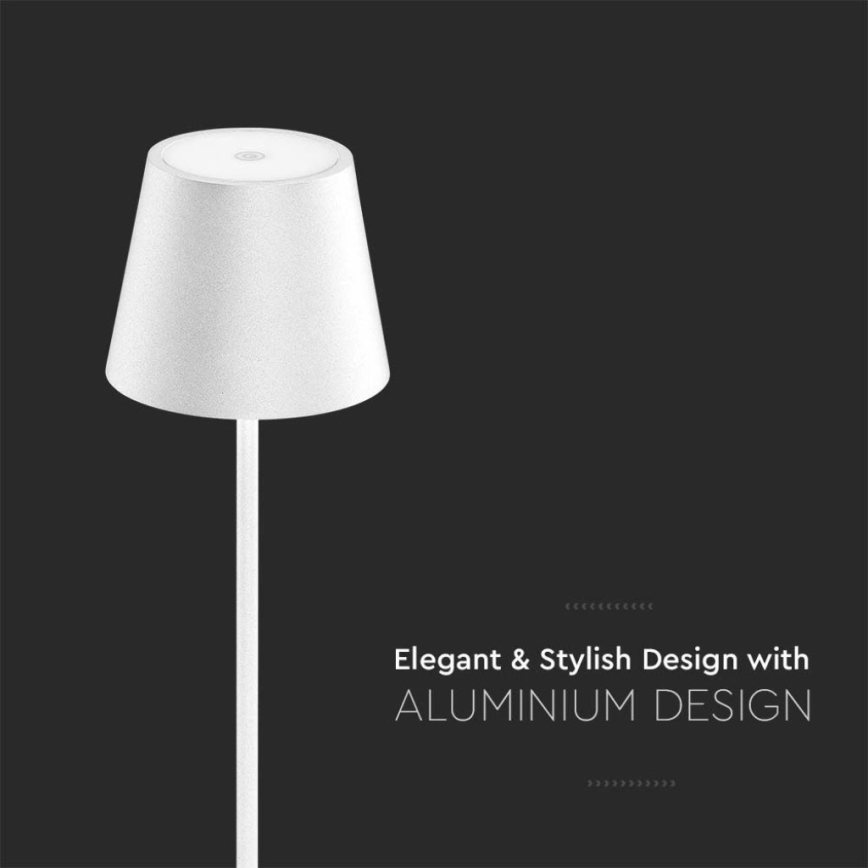 LED Regulowana lampka stojąca 3w1 LED/4W/5V 4400 mAh 3000K IP54 biała