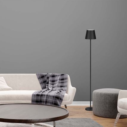LED Regulowana jasnością ładowalna lampa stojąca 3w1 LED/4W/5V 4400 mAh 3000K IP54 czarna