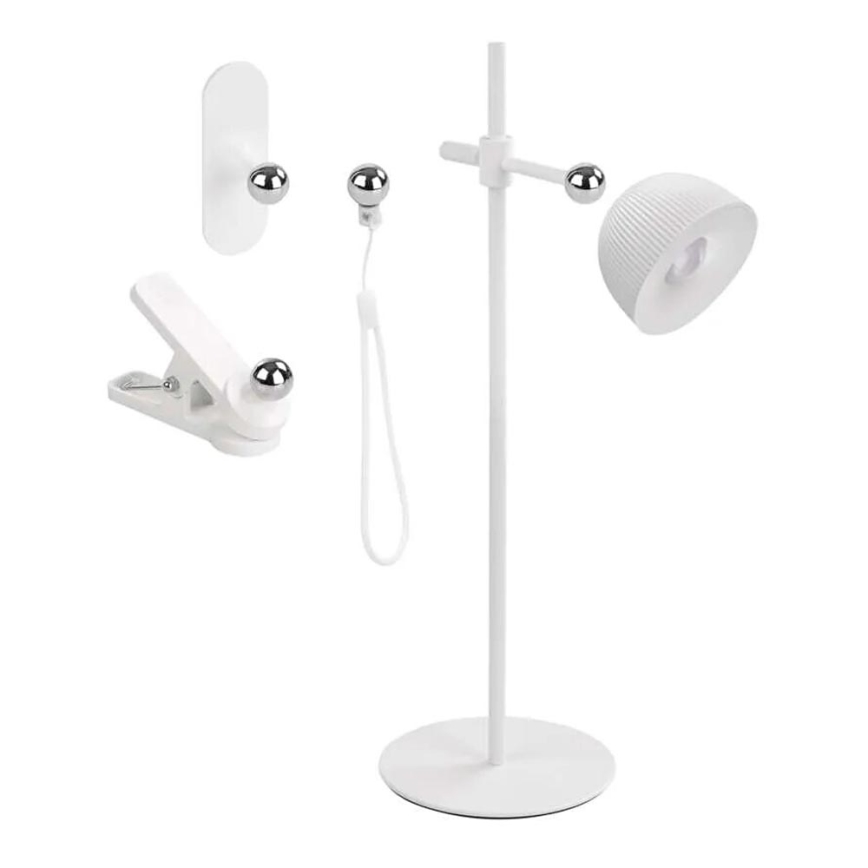 LED Regulowana lampka biurkowa ładowalna magnetyczna 4w1 LED/4,2W/3,7V 4000K 1200mAh biała