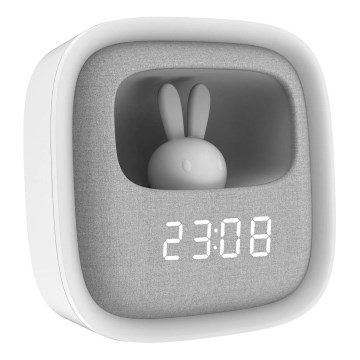 LED Regulowana lampka nocna z budzikiem BUNNY LED/1,2W/5V 3000K