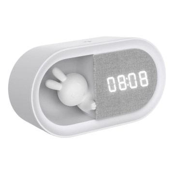 LED Regulowana lampka nocna z budzikiem BUNNY LED/1,2W/5V 3000K