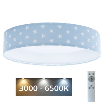 LED Regulowane natynkowe oświetlenie dziecięce SMART GALAXY KIDS LED/24W/230V 3000-6500K gwiazdki niebiesko-białe + pilot do zdalnego sterowania