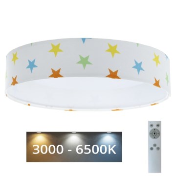 LED Regulowane natynkowe oświetlenie dziecięce SMART GALAXY KIDS LED/24W/230V 3000-6500K kolorowe gwiazdki + pilot do zdalnego sterowania