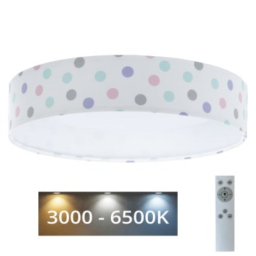 LED Regulowane natynkowe oświetlenie dziecięce SMART GALAXY KIDS LED/24W/230V 3000-6500K kolorowe kropki + pilot zdalnego sterowania