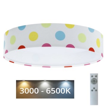 LED Regulowane natynkowe oświetlenie dziecięce SMART GALAXY KIDS LED/24W/230V 3000-6500K kolorowe kropki + pilot zdalnego sterowania