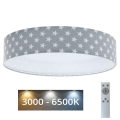 LED Regulowane oświetlenie sufitowe dla dzieci SMART GALAXY KIDS LED/24W/230V 3000-6500K gwiazdki szare/białe + DO