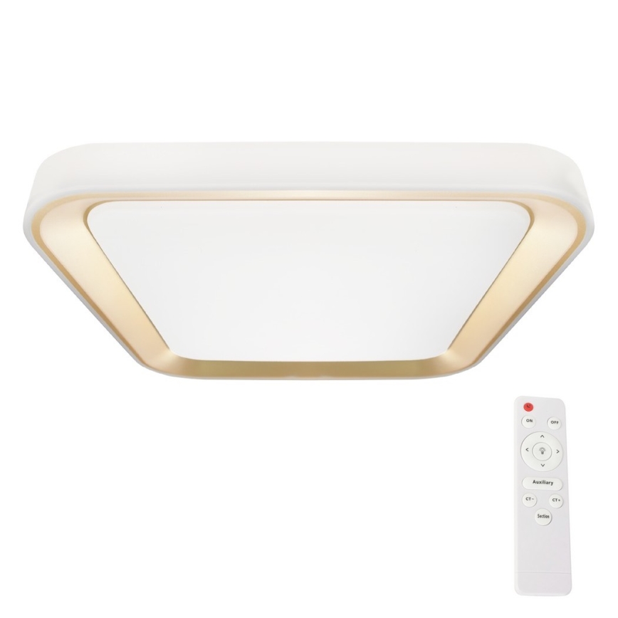 LED Regulowane oświetlenie sufitowe QUADRO LED/38W/230V 3000-6000K białe/złote + pilot do zdalnego sterowania