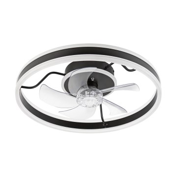 LED Regulowane oświetlenie sufitowe z wentylatorem APOLLO LED/38W/230V czarne + pilot do zdalnego sterowania