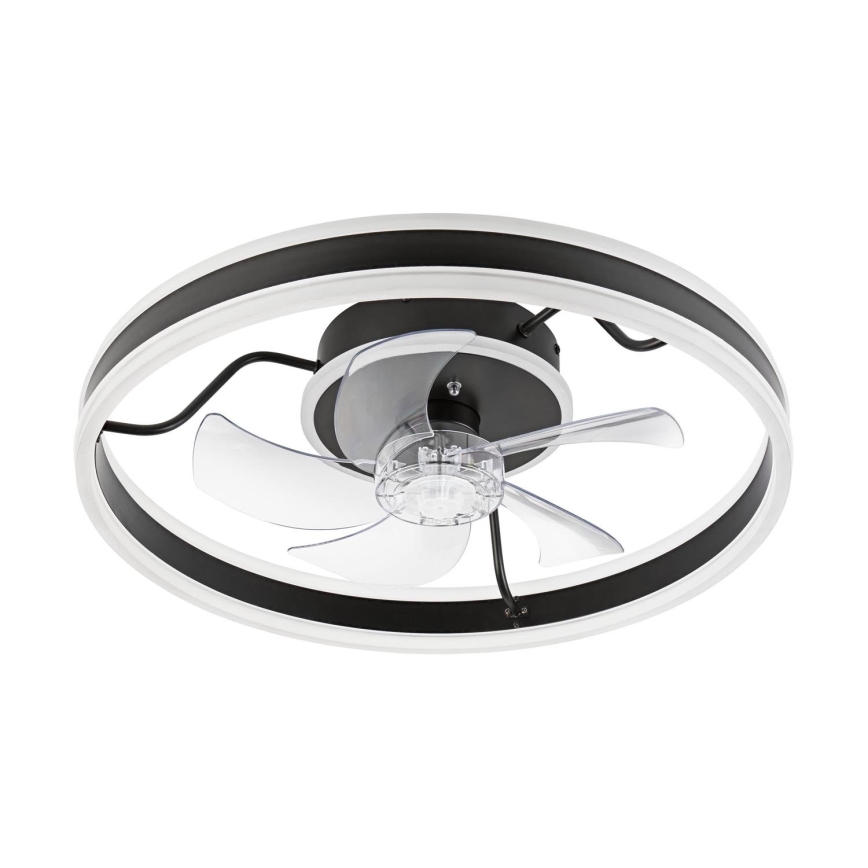 LED Regulowane oświetlenie sufitowe z wentylatorem APOLLO LED/38W/230V czarne + pilot do zdalnego sterowania