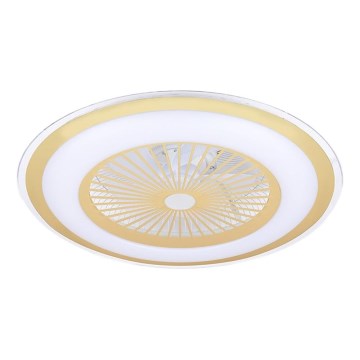 LED Regulowane oświetlenie sufitowe z wentylatorem ZEPHYR LED/48W/230V 3000-6000K złote + pilot do sterowania