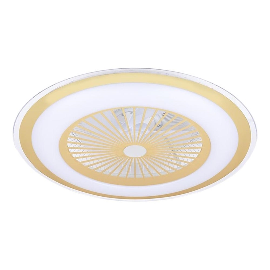LED Regulowane oświetlenie sufitowe z wentylatorem ZEPHYR LED/48W/230V 3000-6000K złote + pilot do sterowania