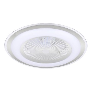 LED Regulowane oświetlenie sufitowe z wentylatorem ZONDA LED/48W/230V 3000-6000K srebrne + pilot do zdalnego sterowania