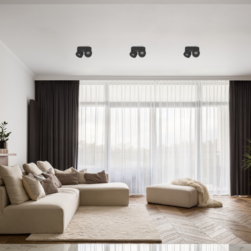 LED Regulowane punktowe oświetlenie LAHTI MINI 2xLED/9W/230V 3000K CRI 90 czarne