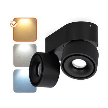 LED Regulowane punktowe oświetlenie LAHTI MINI 2xLED/9W/230V 3000K CRI 90 czarne