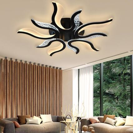 LED Regulowany sufitowy żyrandol LED/65W/230V 3000-6500K czarny + pilot do zdalnego sterowania