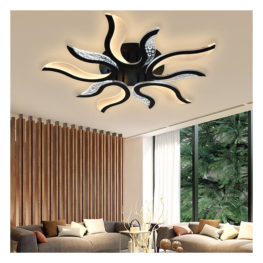 LED Regulowany sufitowy żyrandol LED/65W/230V 3000-6500K czarny + pilot do zdalnego sterowania