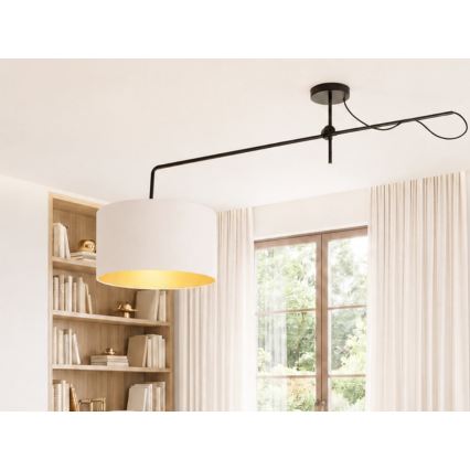 LED Regulowany przysufitowy żyrandol VENICE 1xE27/60W/230V biały/złoty
