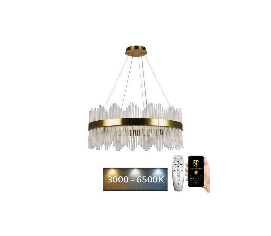 LED regulowany żyrandol na linkach LED/110W/230V 3000-6500K złoty + DO