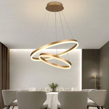 Lampa sufitowa LED ściemnialna na linkach LED/70W/230V 3000-6500K śr. 60 cm + pilot do zdalnego sterowania
