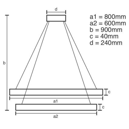 Lampa sufitowa LED ściemnialna na linkach LED/100W/230V 3000-6500K śr. 80 cm + pilot do zdalnego sterowania