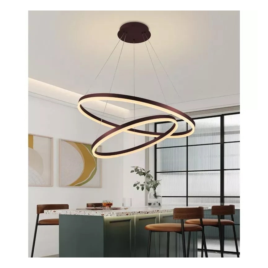 Lampa sufitowa LED ściemnialna na linkach LED/100W/230V 3000-6500K śr. 80 cm + pilot do zdalnego sterowania