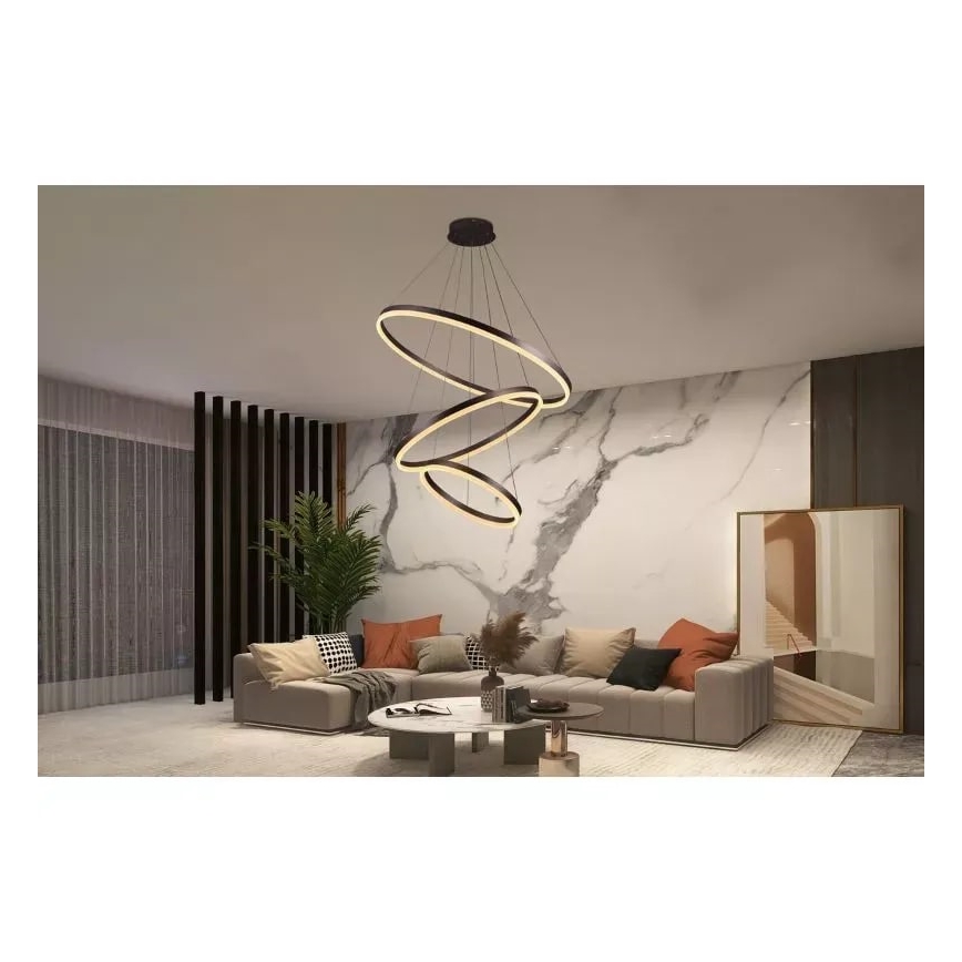 Lampa sufitowa LED ściemnialna na linkach LED/125W/230V 3000-6500K śr. 80 cm + pilot do zdalnego sterowania