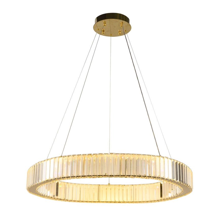 LED Regulowany kryształowy żyrandol na linkę LED/50W/230V 3000-6500K chrom/złoto + pilot do sterowania