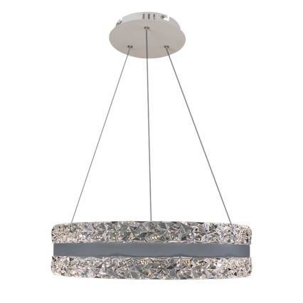 LED Regulowany kryształowy żyrandol na linkę LED/80W/230V 3000-6500K biały + pilot do zdalnego sterowania