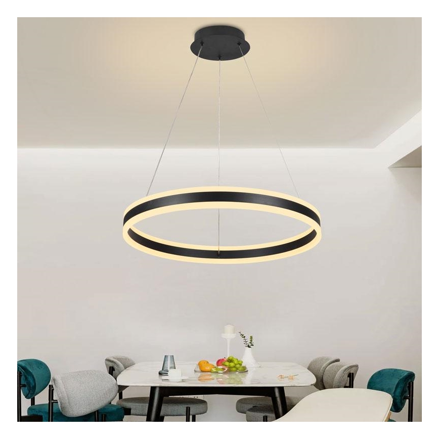 Lampa sufitowa LED ściemnialna na linkach LED/85W/230V 3000-6500K śr. 60 cm + pilot do zdalnego sterowania