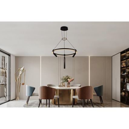 Lampa sufitowa LED ściemnialna na linkach LED/85W/230V 3000-6500K + pilot do zdalnego sterowania