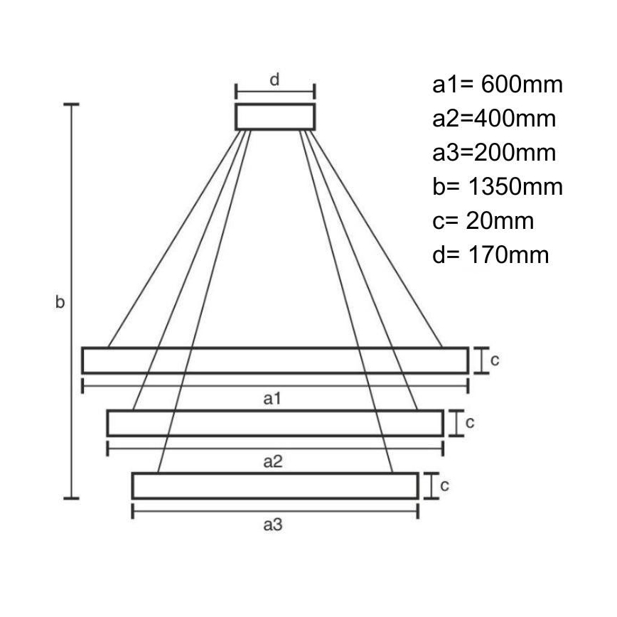Lampa sufitowa LED ściemnialna na linkach LED/90W/230V 3000-6500K śr. 60 cm + pilot do zdalnego sterowania