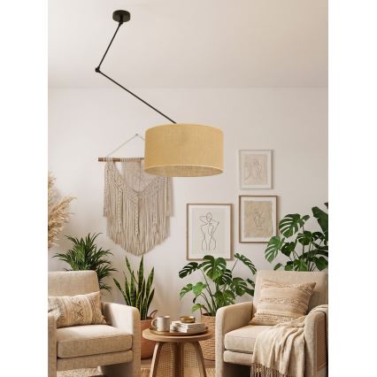 LED Regulowany żyrandol na pręcie GORTA 1xE27/60W/230V juta