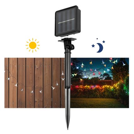 LED RGB Łańcuch solarny 50xLED/0,12W/1,2V 1xAA IP44 600 mAh