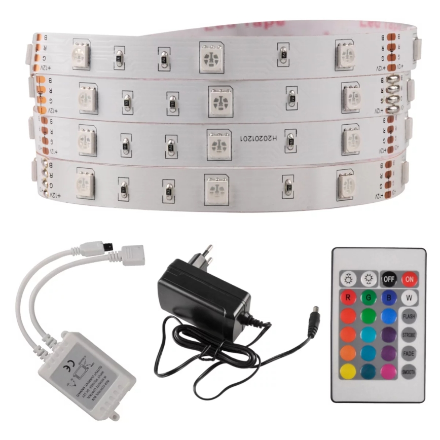 Taśma LED RGB ściemnialna 5m LED/18W/12V IP20 + pilot