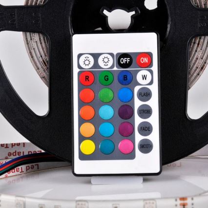 Taśma LED RGB ściemnialna 5m LED/18W/12V IP20 + pilot