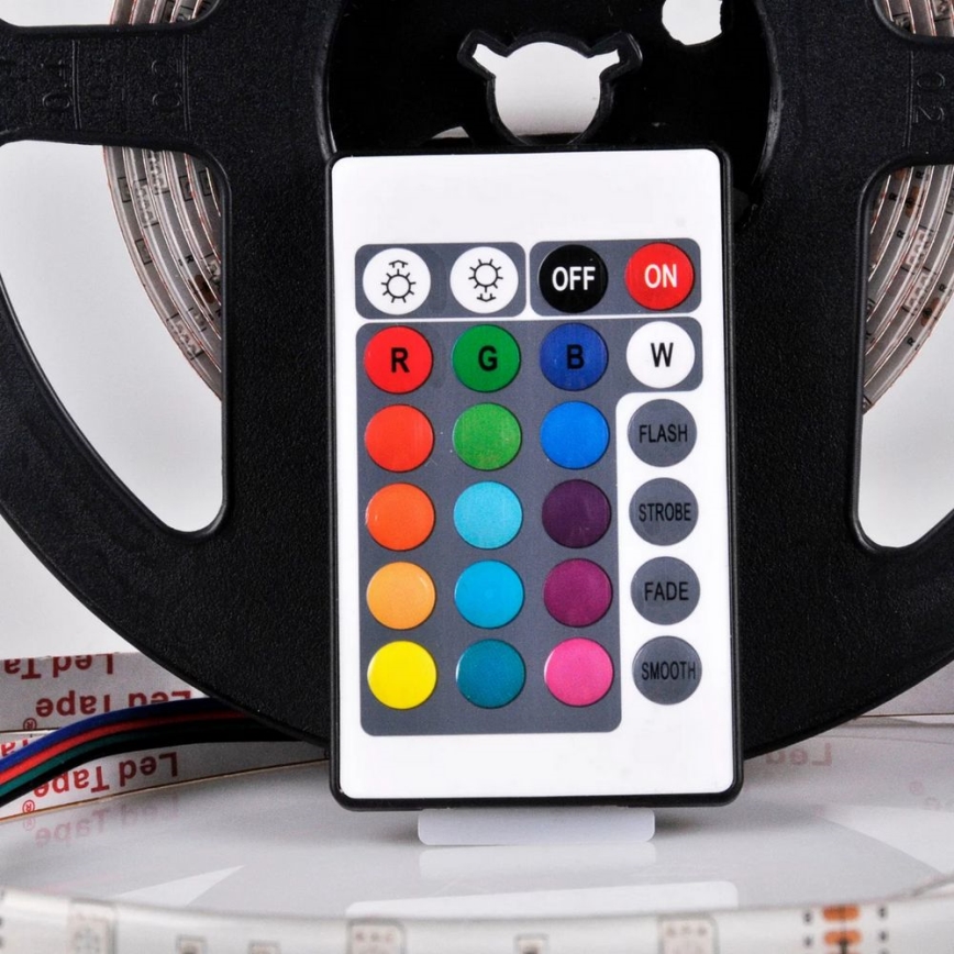 Taśma LED RGB ściemnialna 5m LED/18W/12V IP20 + pilot