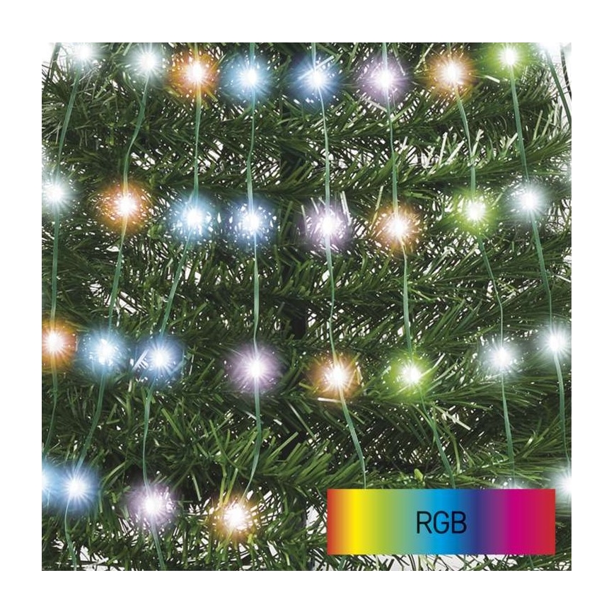 LED RGB Choinka z łańcuchem świetlnym 304xLED/16 trybów 1,8m + pilot