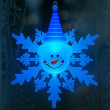 LED RGB dekoracja świąteczna z przyssawką LED/3xLR44 bałwanek czerwony/niebieski/zielony