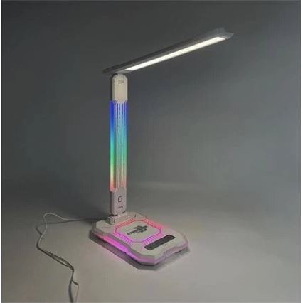 LED RGB Regulowana jasność, dotykowa lampa stołowa z ładowaniem bezprzewodowym LED/7,5W/5V 2700-5300K biała