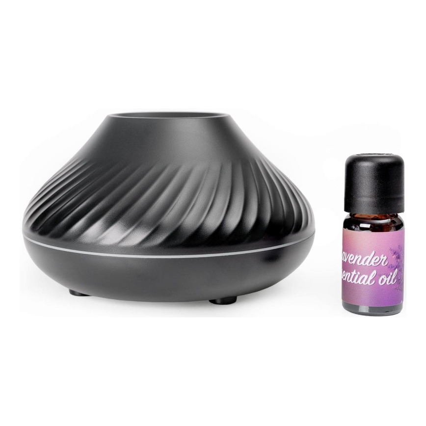 LED RGB Dyfuzor zapachowy z imitacją płomienia LED/6,5W/5V 130ml czarny