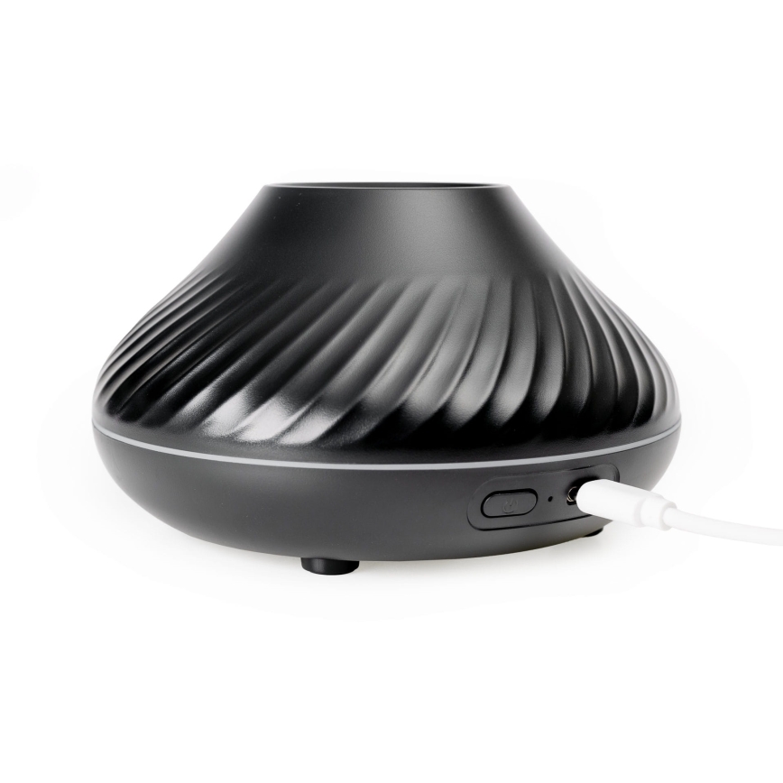 LED RGB Dyfuzor zapachowy z imitacją płomienia LED/6,5W/5V 130ml czarny