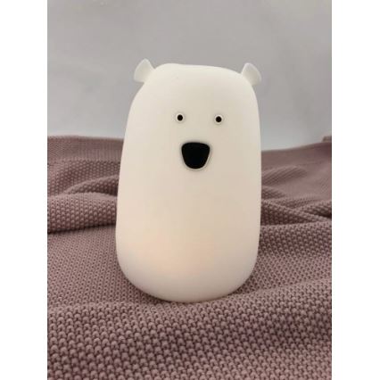 LED RGB Dziecięca lampa dotykowa BEAR LED/0,8W/5V biała + USB