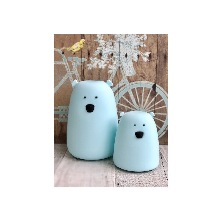 LED RGB Dziecięca lampa dotykowa BEAR LED/0,8W/5V biała + USB