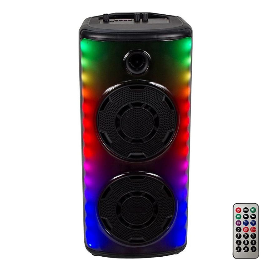 LED RGB Głośnik bezprzewodowy z mikrofonem 600W/2400 mAh + pilot zdalnego sterowania