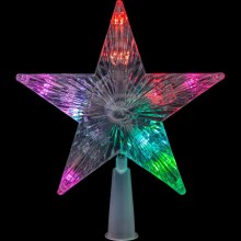 LED RGB Gwiazda bożonarodzeniowa na choinkę 10xLED/2xAA 15cm