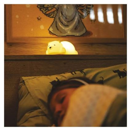 LED RGB ładowalna dotykowa lampka nocna LED/3,7V 1200 mAh miś